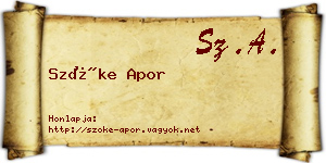 Szőke Apor névjegykártya